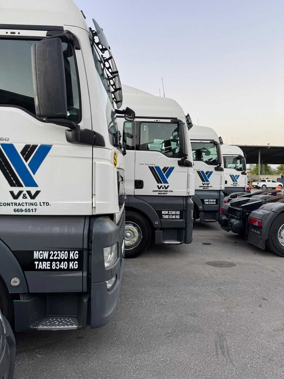 MAN tractor units in V and V livery